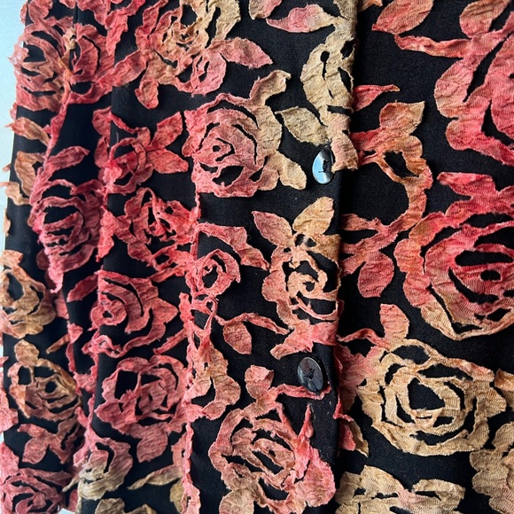 Nancy Wilder Wearable Art Floral Cardigan, L - Picture 2 of 6